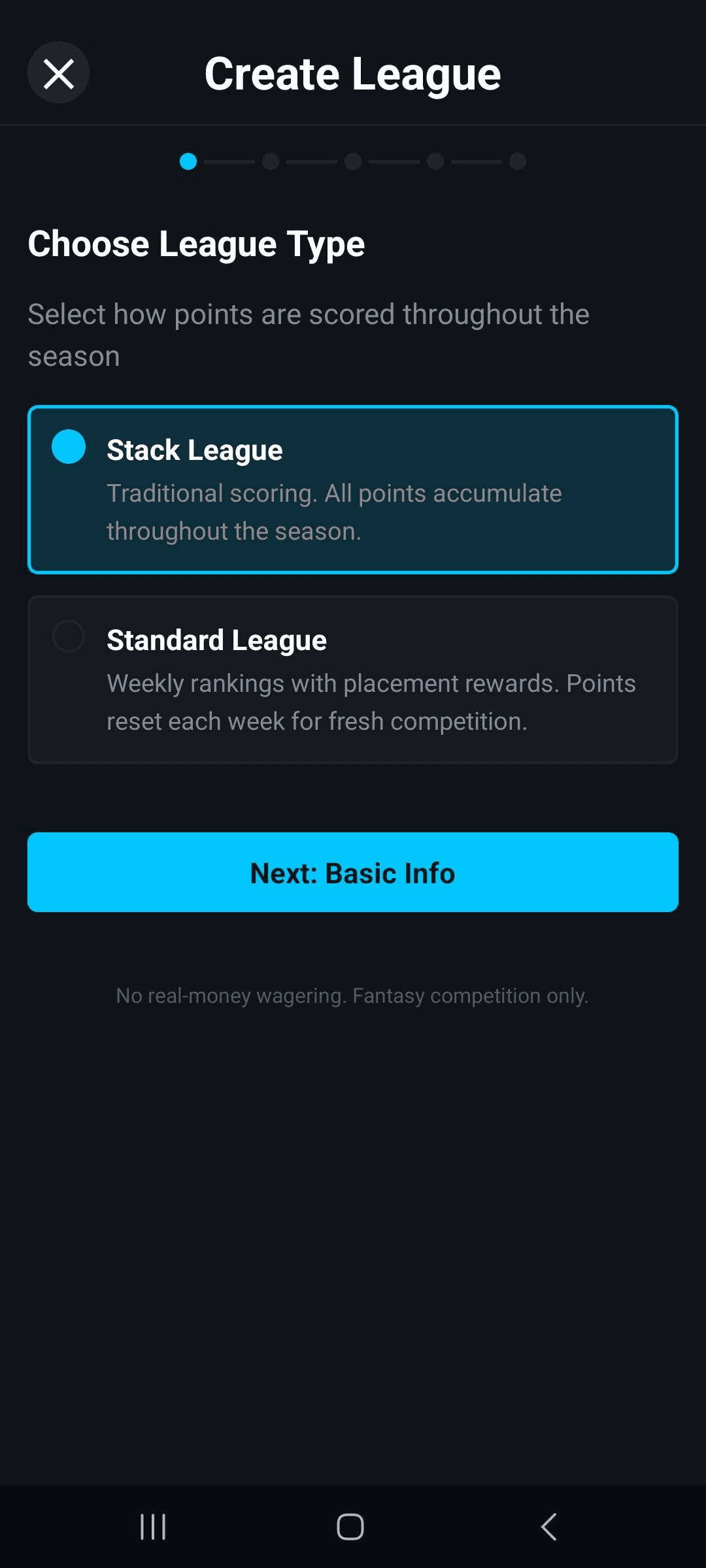 League leaderboard screenshot